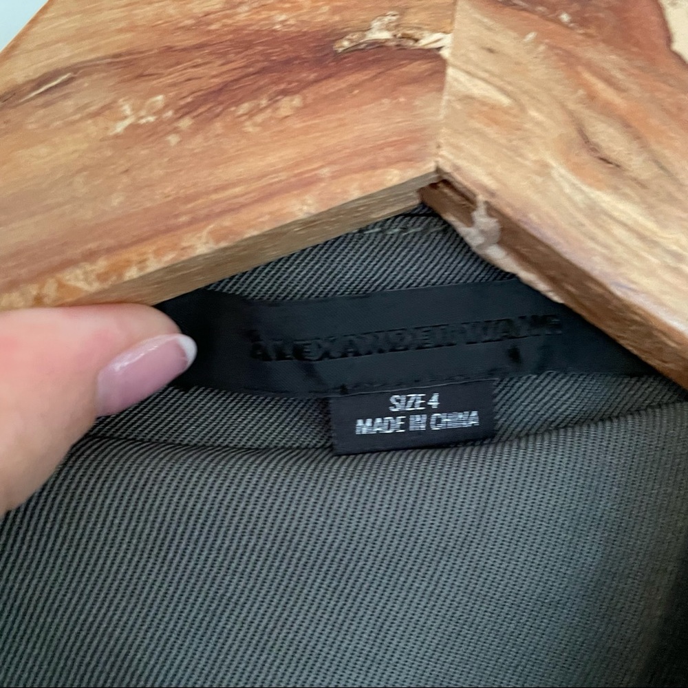 Alexander Wang Twill Olive Green Military Sheath Zipper Designer Dress 4 - Picture 6 of 11